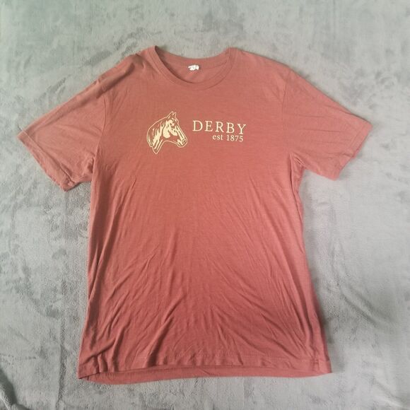 Kentucky Derby Est. 1875 Unisex Canvas Orange T-shirt Size XL Horse Racing - Picture 1 of 8